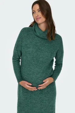 Only Maternity Vestido malha pré-mamã em tricô com gola azul Online