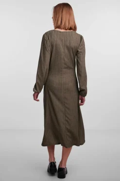 Pieces Vestido midi verde Sale