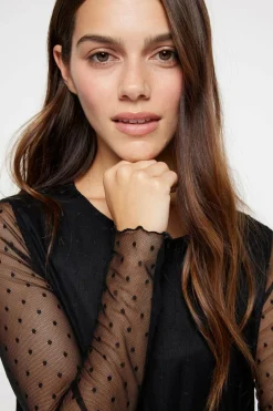 Pieces Vestido midi preto Online