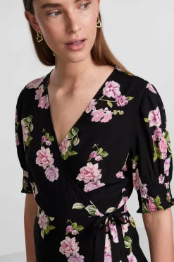 Pieces Vestido midi preto Best