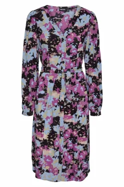 Pieces Vestido midi floral verde New