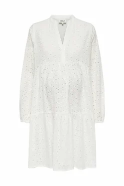 Only Maternity Vestido midi manga comprida maternity branco Outlet