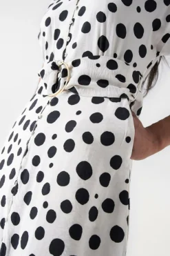 Salsa Jeans Vestido midi às bolinhas Tostado Best